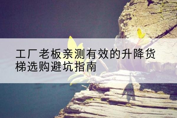 夷陵升降货梯怎么选-工厂老板亲测有效的升降货梯选购避坑指南