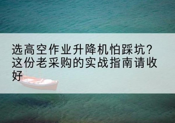 夷陵高空作业升降机厂家推荐-选高空作业升降机怕踩坑？这份老采购的实战指南请收好